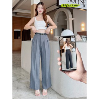 กางเกง กางเกงสูทเอวสูง เเถบเอสใหญ่ ไม่ยับ ทรงเป๊ะทรงสวย#J120…