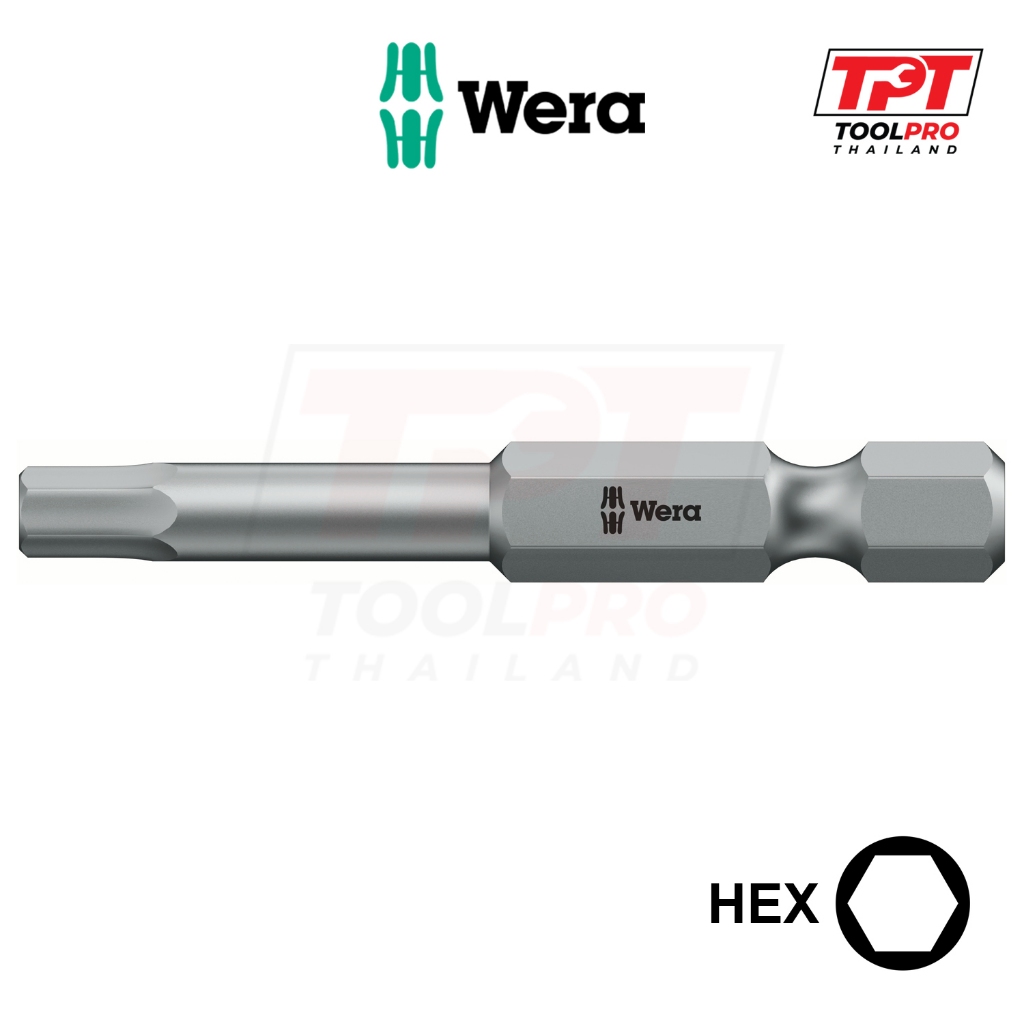 Wera ดอกไขควง หกเหลี่ยม ความยาว 50mm, 840/4 Z (Tough) Hex-Plus Bit