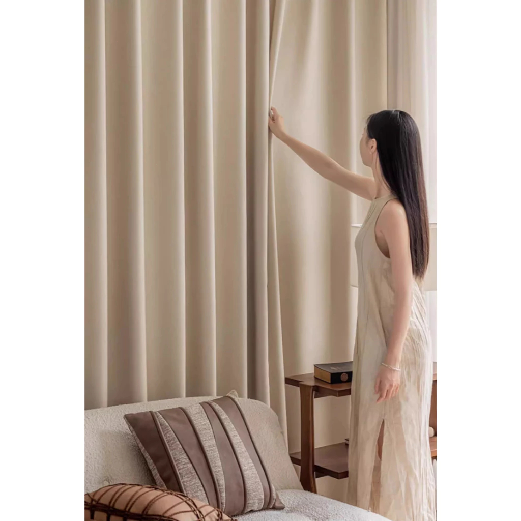 แนะนำ ผ้าม่าน ผ้าม่านสีอบอุ่นสไตล์ญี่ปุ่น การแรเงา 99% ผ้าม่านกันแสง ม่านหน้าต่าง พร้อมคุณสมบัติฉนวนกันเสียงและความร้อน ผ้าม่านบังแดด ราคาพิเศษ มีเก็บเงินปลายทาง