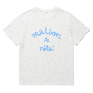 Rolarola Maison De Rola Embroidery T-shirt (White, Pink, Navy, Black, Melange Grey, Charcoal)
