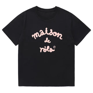 Rolarola Maison De Rola Embroidery T-shirt (White, Pink, Navy, Black, Melange Grey, Charcoal)