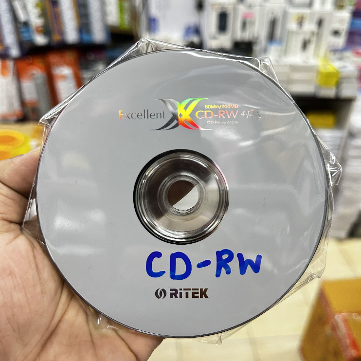CD-RW (1 แพ็ค x 10 แผ่น)  ยี่ห้อ: Princo,Ritek  ความจุ: 700 MB /แผ่น