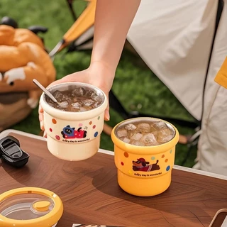 แก้วเก็บอุณหภูมิ แก้วเก็บความเย็น420ml แก้วกาแฟ สแตนเลส แก้วกาแฟร้อน แก้วสแตนเลส304 เก็บได้ร้อน/เย็น