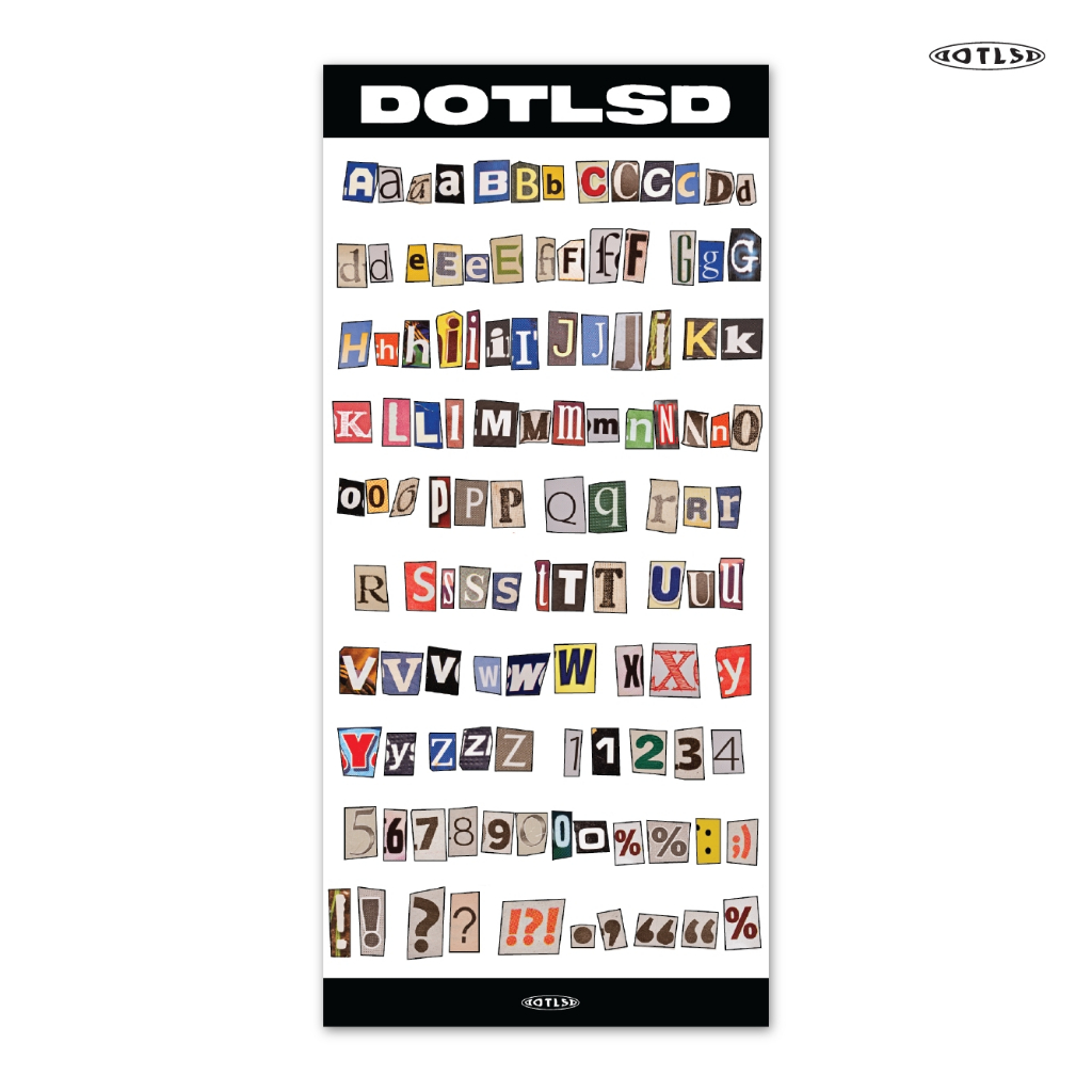 DOTLSD ALPHABET STICKER - WATERPROOF STICKER สติ๊กเกอร์ PVC กันน้ำ