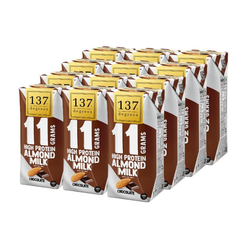137 Degrees High Protein Almond Milk Chocolate 137 ดีกรี นมอัลมอนด์ สูตรไฮโปรตีน รสช็อคโกแลต 180ml. 