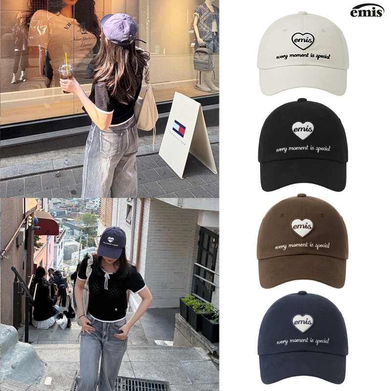 หมวก EMIS HEART WAPPEN BALL CAP-BLACK หมวกเบสบอล หมวกเกาหลี