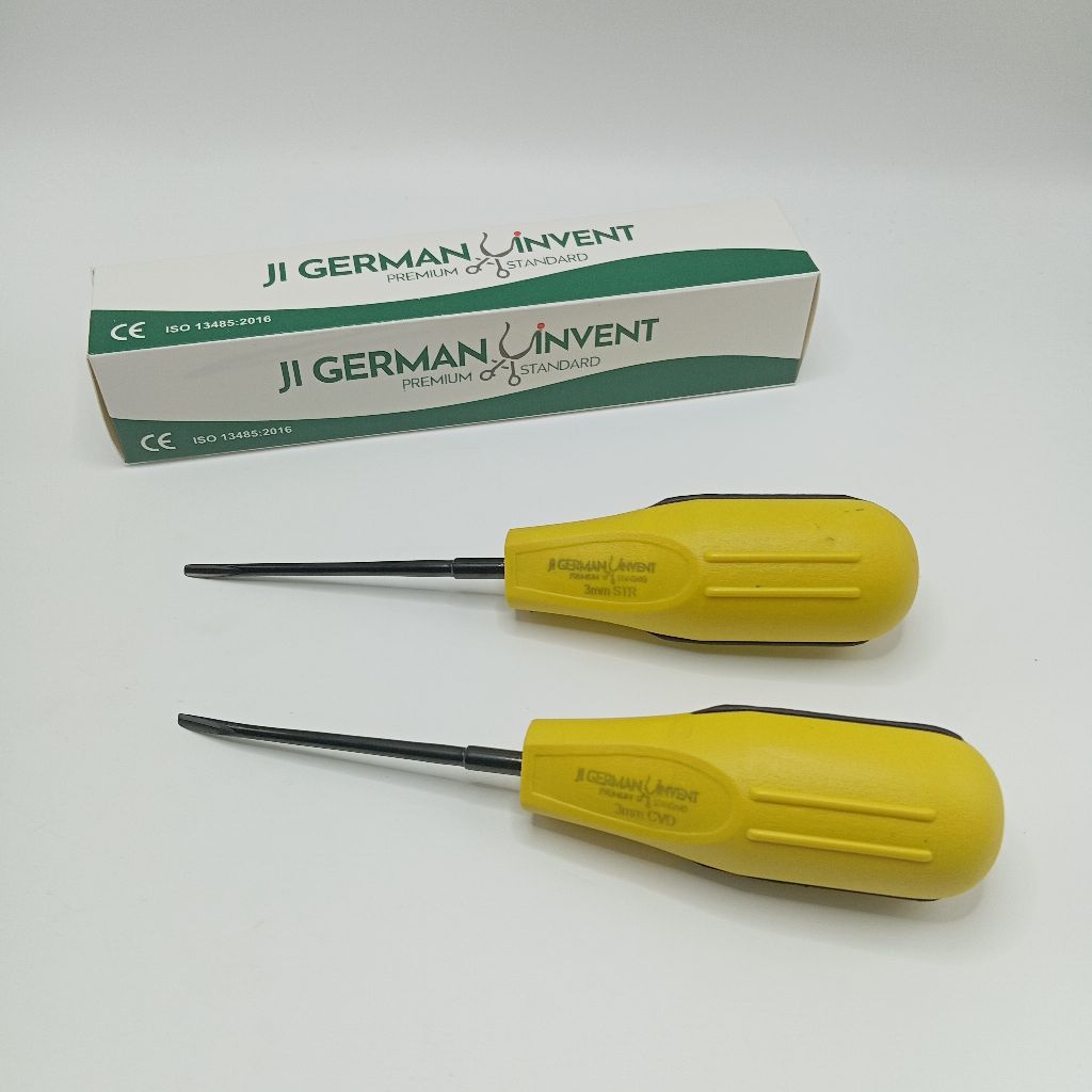 3mm Luxating Elevator – Straight / Curved – Yellow Handle with Black Grip - JI GERMAN INVENT