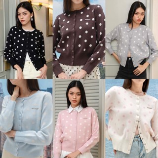 CHUUCHOP - Bunny dot cardigan คาดิแกนไหมพรมลายจุด (C8395)