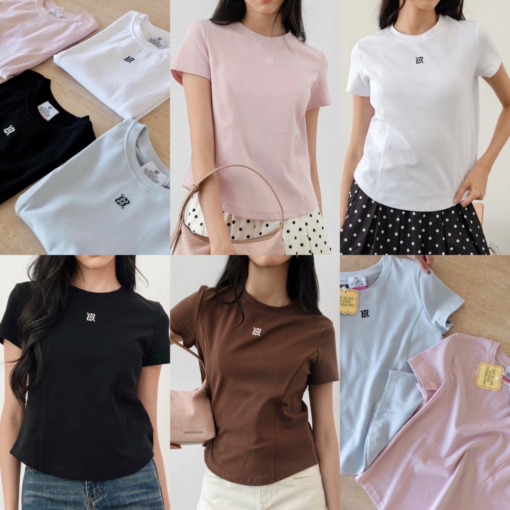 (Pre-order 3days) chuuchop(S-3XL)Jenna baby tee เสื้อยืดเบบี้ทรี ปักโลโก้(C8362)