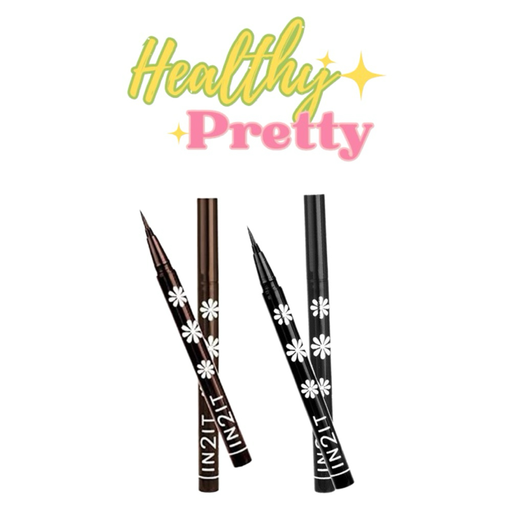 In2it Hair Brush Eyeliner Pen อินทูอิท อายไลเนอร์ หัวแปรงพู่กัน สีดำ/สีน้ำตาล