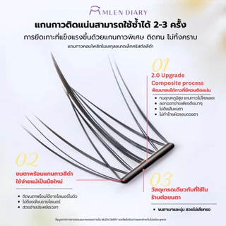 ขนตาปลอม มีกาวในตัว Mlen Diary พร้อมใช้งาน เกรดพรีเมี่ยม ขนตานุ่ม