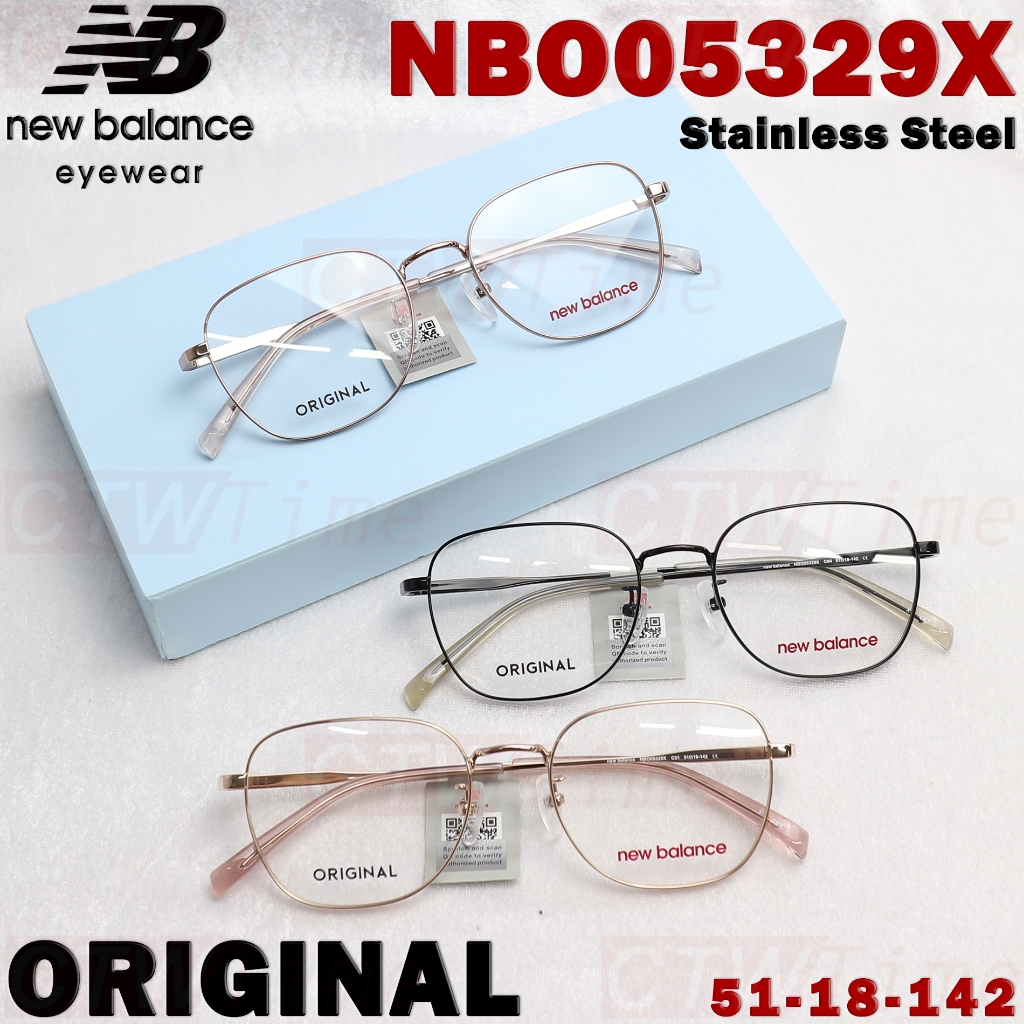 ✳️Pro✳️ New Balance กรอบแว่นสายตา รุ่น NBO05329X C01 C02 C04 [Stainless Steel] ขนาดกรอบ 51 มม NB