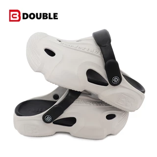 รองเท้าแตะ BB DOUBLE สีเทา-ดำ ลวดลายใหม่ สวมใส่สบาย ระบายอากาศ กันน้ำ กันลื่น สำหรับผู้ชายผู้หญิง รองเท้าในบ้าน TF106