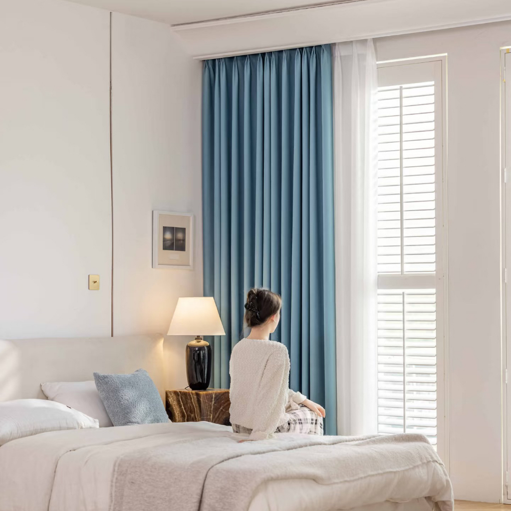 Misa ผ้าม่านจีบ ผ้าม่านสำเร็จรูป บล็อกแสงแดดกันแสง UV ม่านประตู ม่านห้องนอน ผ้าม่านแบบมีตะขอ