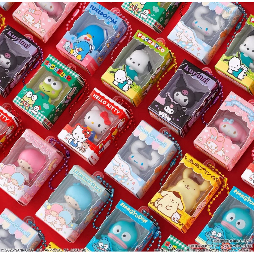(พร้อมส่ง)[แยกตัว]กล่องสุ่มSanrio Mini Mascot(รุ่นใหม่ ❌ไม่มีขนมChocolate❌)