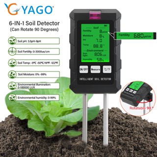 RCYAGO 6 in 1 pH สำหรับสวน Fertility Analyzer เครื่องวัดความ…