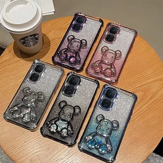 เคสโทรศัพท์ กริตเตอร์ หรูหรา สำหรับ Redmi15 A5 A7 A7Pro A3 POCO C71 C81Pro กันกระแทกมุม กันกล้อง ลายหมีตู้น้ำ น่ารัก