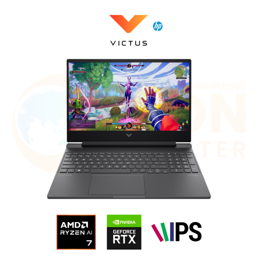 HP VICTUS 15-FB3063AX NOTEBOOK (โน้ตบุ๊ค) AMD RYZEN 7 8845HS / RTX 4060 / 16GB / 1TB / WIN 11 / ประก