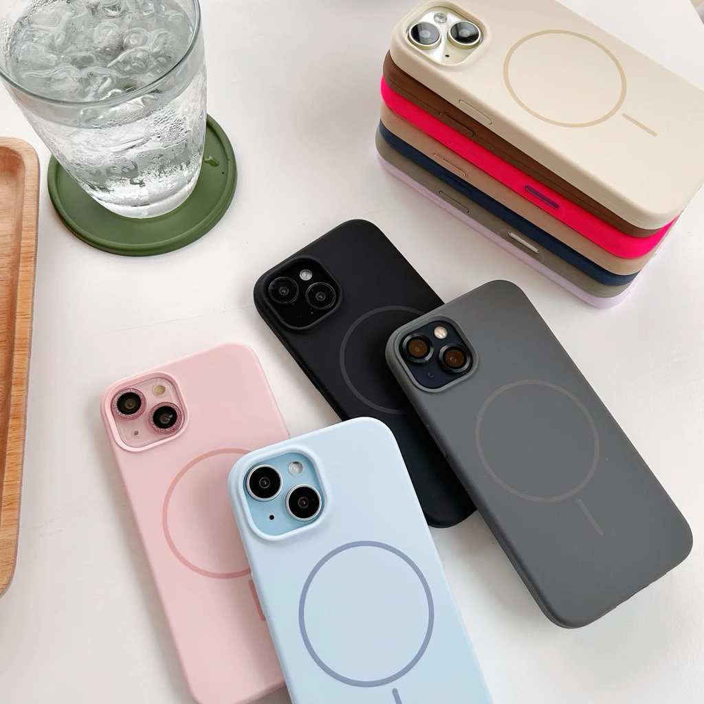 ใหม่ งานกำมะหยี่ เคสซิลิโคนชาร์จไร้สายวงแหวนแม่เหล็ก for iPhone11'12'13'14'15'16'PRO'MAX 7plus 16promax 15Promax 16plus thumbnail 6
