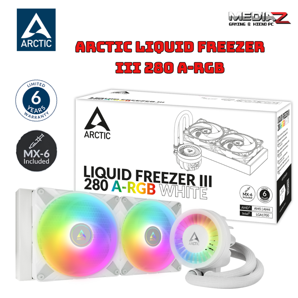 ARCTIC LIQUID FREEZER III 280 A-RGB WHITE (CPU LIQUID COOLER / ชุดน้ำความร้อนซีพียู)