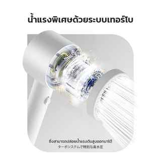 Mizushi ฝักบัวอาบน้ำ ระบบกรองน้ำ 6 ชั้น แรงดันน้ำเทอร์โบ กรองสิ่งสกปรกและคลอรีน ลดกลิ่น ปรับได้ 5 ระดับ
