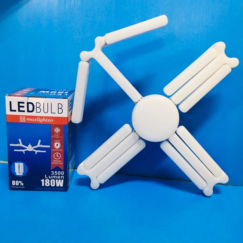 หลอดไฟโดรน MAXLIGHTZO LED 180w หลอดไฟพับ ได้หลายแบบ พับเก็บง่าย ปรับมุมโคมไฟได้ พร้อมส่ง
