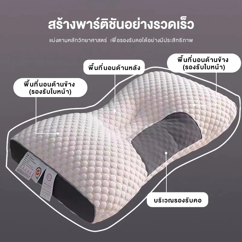YOOKIE หมอน หมอนรองคอ หมอนสุขภาพ หมอนนอน หมอนหนุนหมอนนุ่ม หมอน ลดนอนกรน 4D ประสบการณ์ ลดการนอนกรน บรรเทาอาการปวดคอ - รูปที่ 4