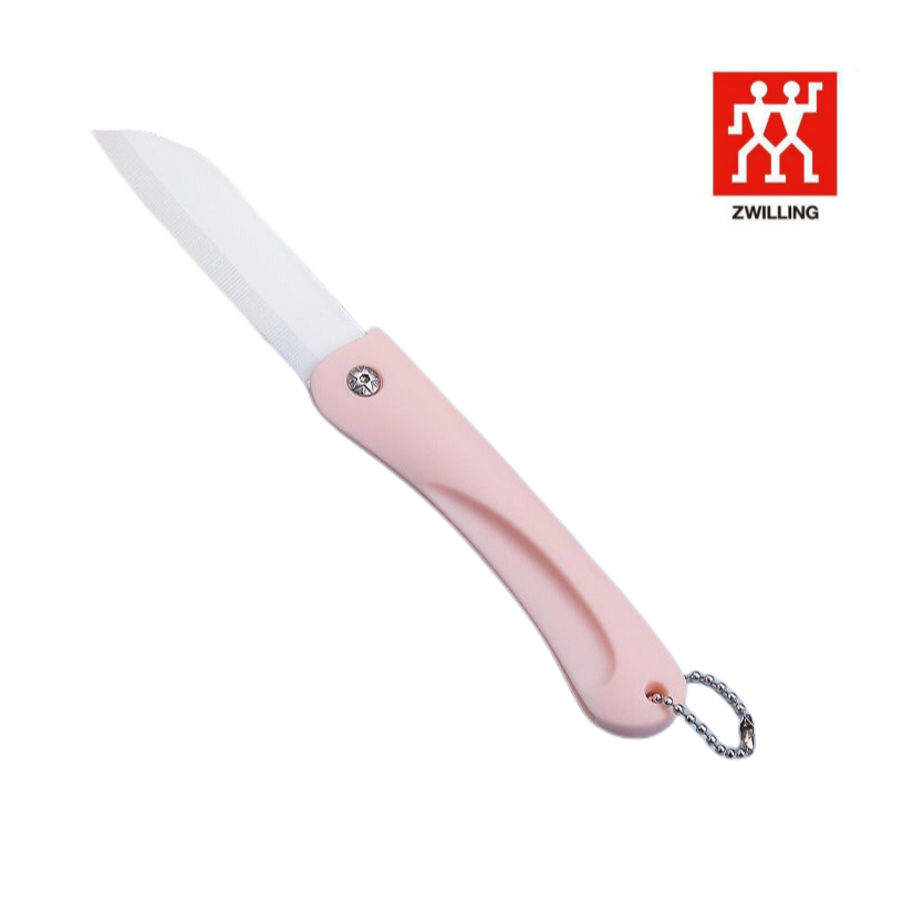 เยอรมนี ZWILLING มีดผลไม้ต้านเชื้อแบคทีเรียมีดผลไม้เซรามิกพับ สีชมพ
