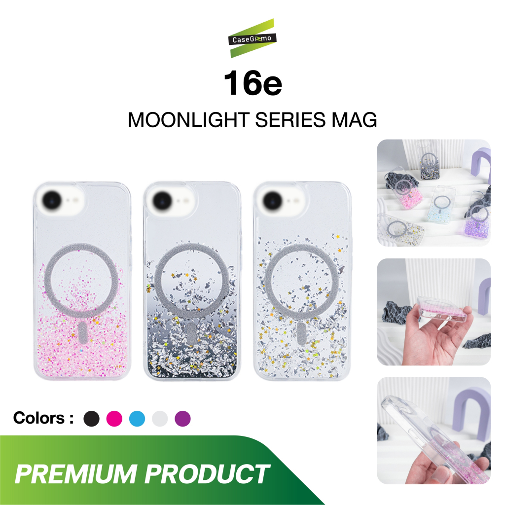 Gizmo รุ่น 16e เคสใส เคสกลิตเตอร์ เคสกันกระแทก เคสชาร์จได้ เคส สีชมพู สีม่วง สีดำ สีฟ้า Moonlight Ma