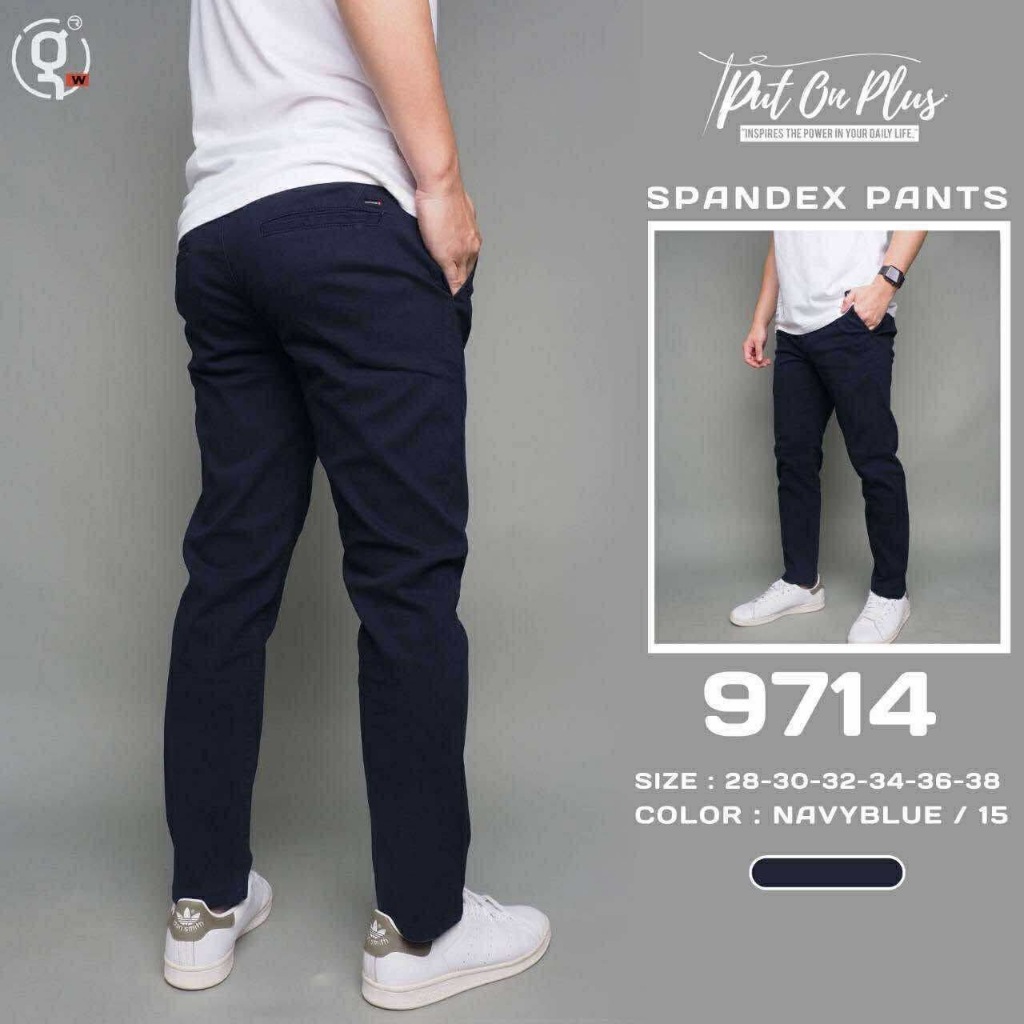 👖 กางเกงขายาวผู้ชายผ้ายืด สีพื้น  SPANDEX PANTS Slim Fit ใส่ทำงานก็ได้ ใส่เที่ยวก็ดี! ดูดีทุกมุม ✨ ใส่แล้วดูแพง