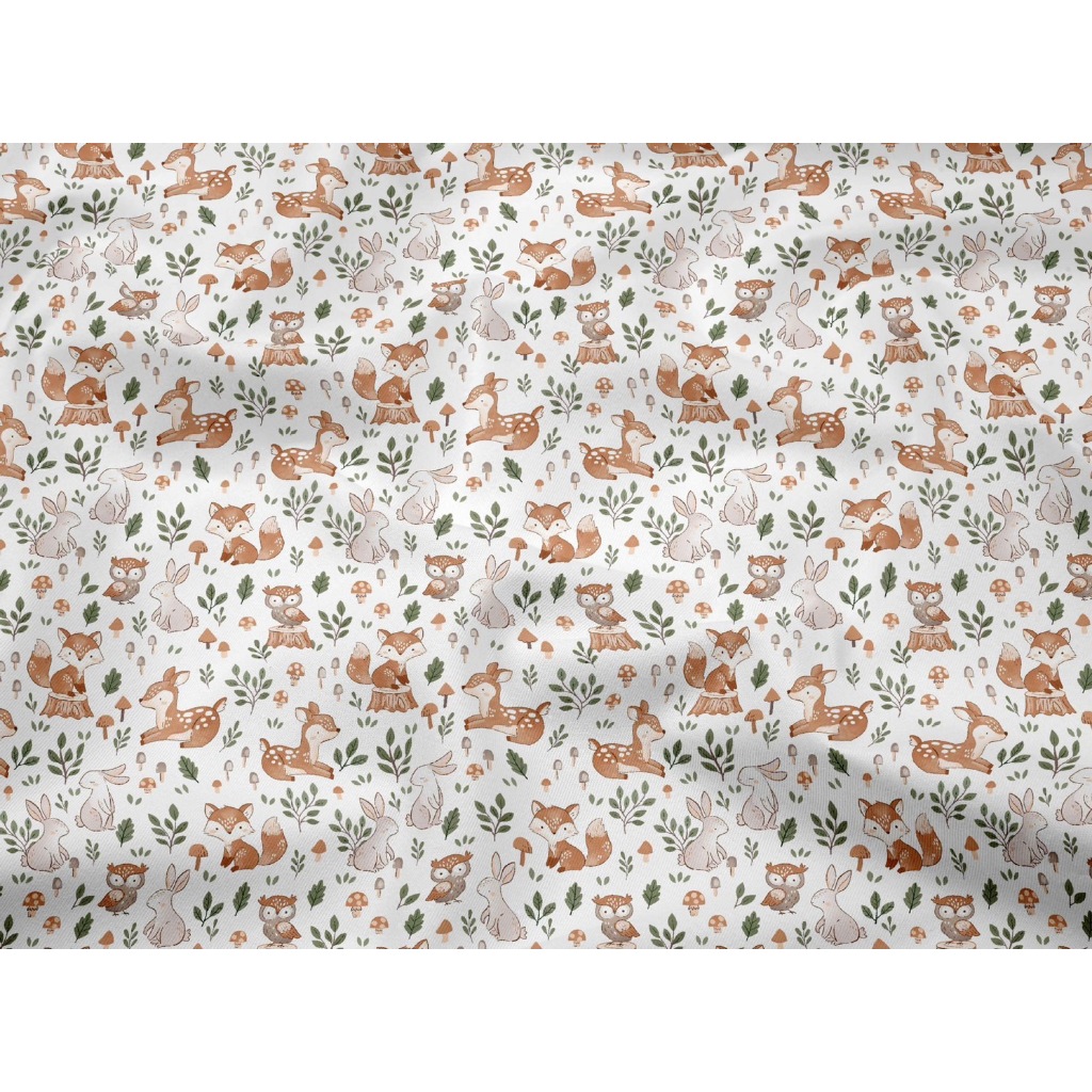 ผ้าคอตตอน 100% คอตตอนทอทวิล ผ้าเมตร ตัดขายเป็นเมตร ผ้าหน้ากว้าง 1.6 เมตร พิมพ์ลาย spring animals