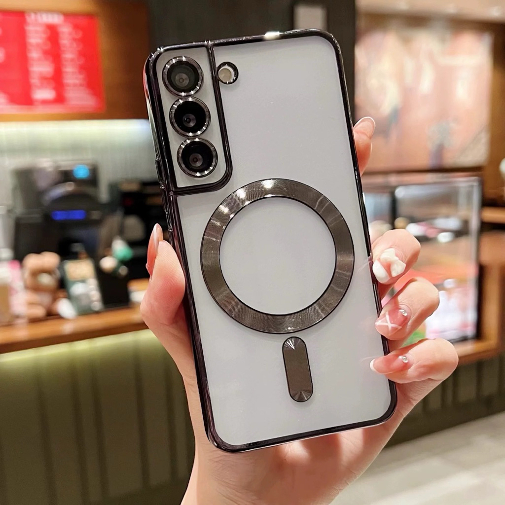 [ส่งจากไทย]เคสใส่แม่เหล็ก แมกเซฟ สำหรับ Samsung A56 A36 A16 A26 A06 A55 A35 A15 A54 S24FE S21FE S25Ultra ขอบนิ่มหลังใส