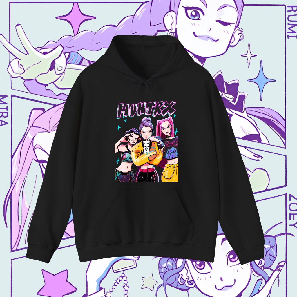 KPop ปีศาจฮันเตอร์หนัง Hoodie ฮันเตอร์ / X Zoey พิมพ์ Unisex Hoodie  Mira, Rumi, Zoey Hoodies