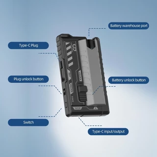 GOOJODOQ 10000mah Mini Powerbank อินเทอร์เฟซคู่ แบตสํารอง พาวเวอร์แบงค์พกพา แบตเตอรี่แบบเปลี่ยนได้