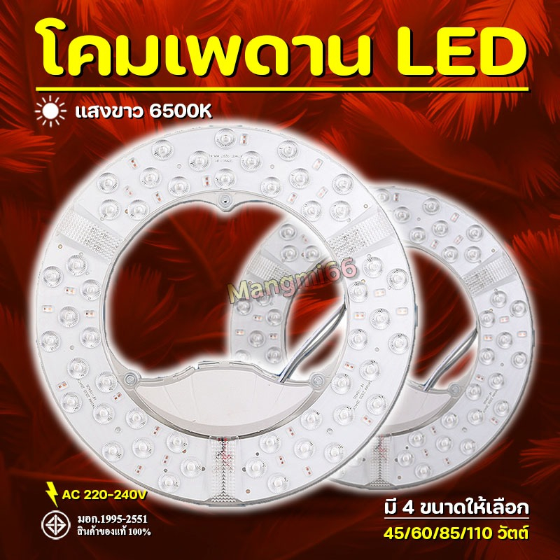 ไฟเพดานLED 45w/60w/85w/110wแสงขาว แผงไฟled โคมไฟเพดาน แผงไฟแม่เหล็ก ใช้ไฟ 220V อายุใช้งาน 20,000 ชม.