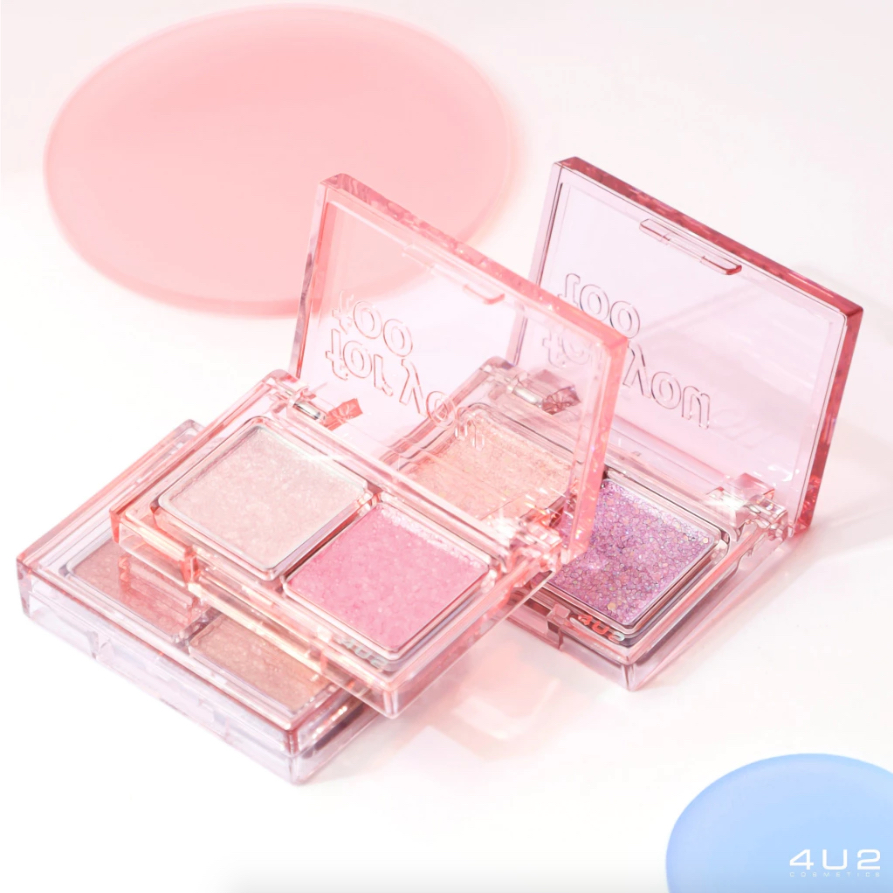 4U2 FOR YOU TOO EYESHADOW อายแชโดว์ 2 เฉดสีในตลับเดียวเบอร์ 13 GO BANANA