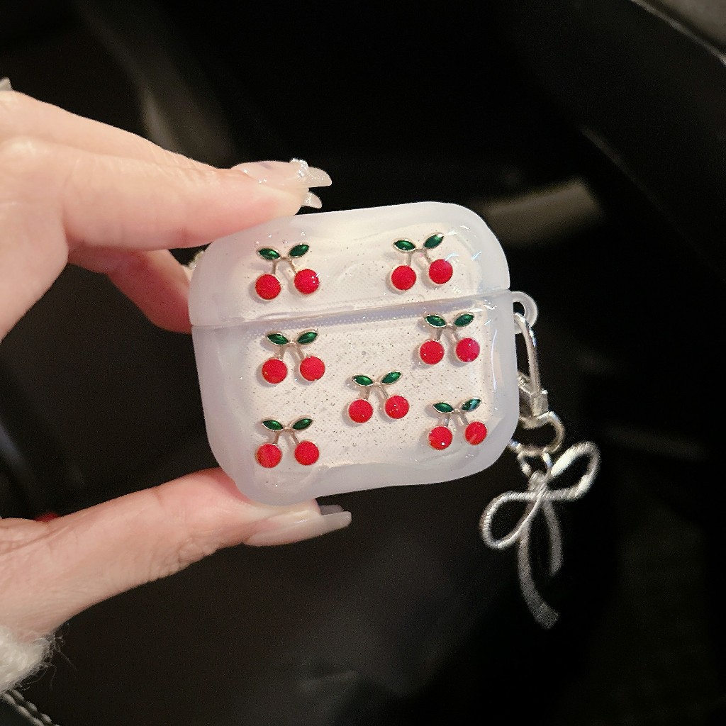 เคสหูฟัง เเถมสายห้อย เคสAirpods เคสลายเชอรี่ รุ่น Airpods รูปที่ 5