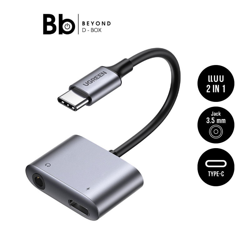 อะแดปเตอร์ UGREEN USB-C to 3.5mm Audio & Charge RockStar สีเทา by BB Beyond D-Box