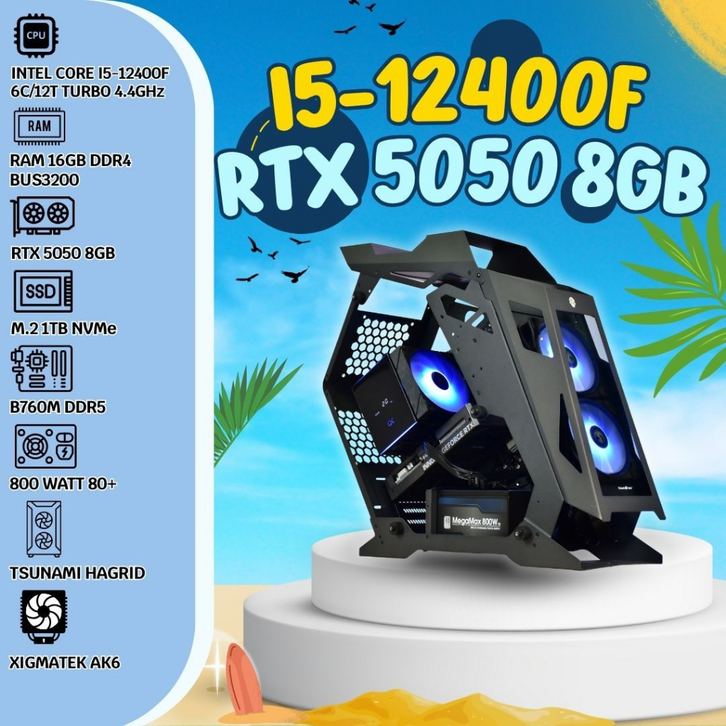 BOSSPC / I5-12400F / 16GB DDR4 BUS3200 / RTX 5050 8GB / M.2 1TB