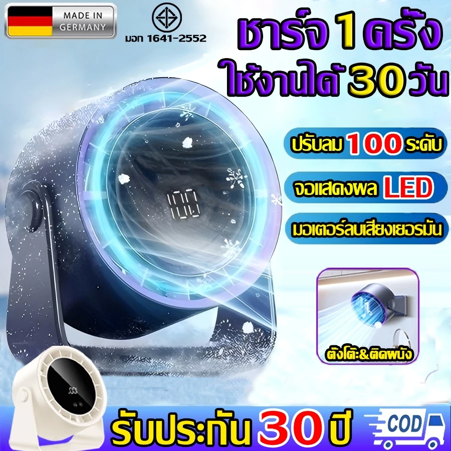 🌀รับประกัน30ปี🌀พัดลมตั้งโต๊ะ พัดลมไฟฟ้า พัดลมมือถือ ปรับความเร็วลม100ระดับ พัดลมมินิ พัดลมพกพา พัดลมขนาดเล็ก tablefan