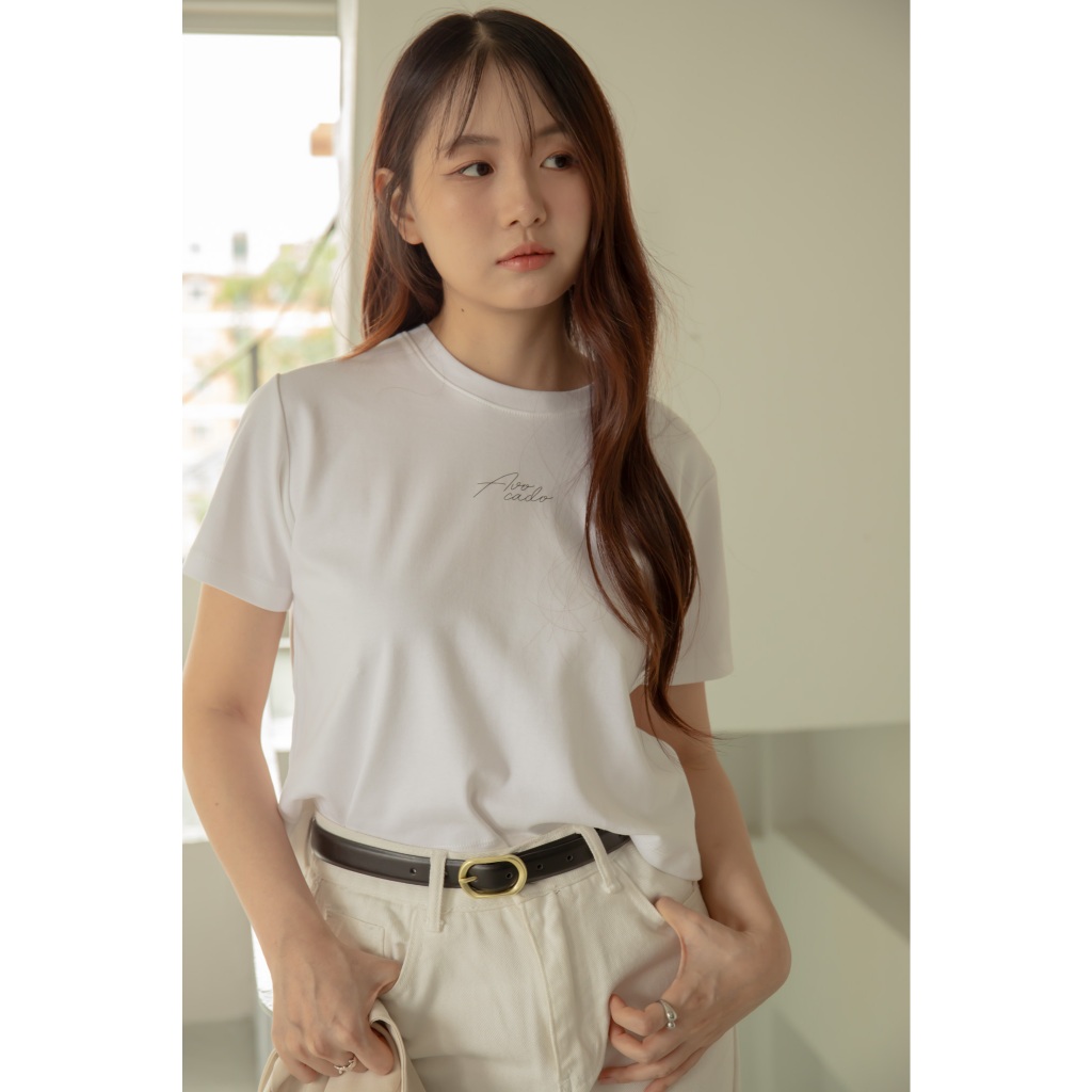 avo เสื้อยืดครอปลายสกรีน simple daily tee ราคา ถูกที่สุด ดีลบีเคเค แกลเลอรีภาพที่ 2