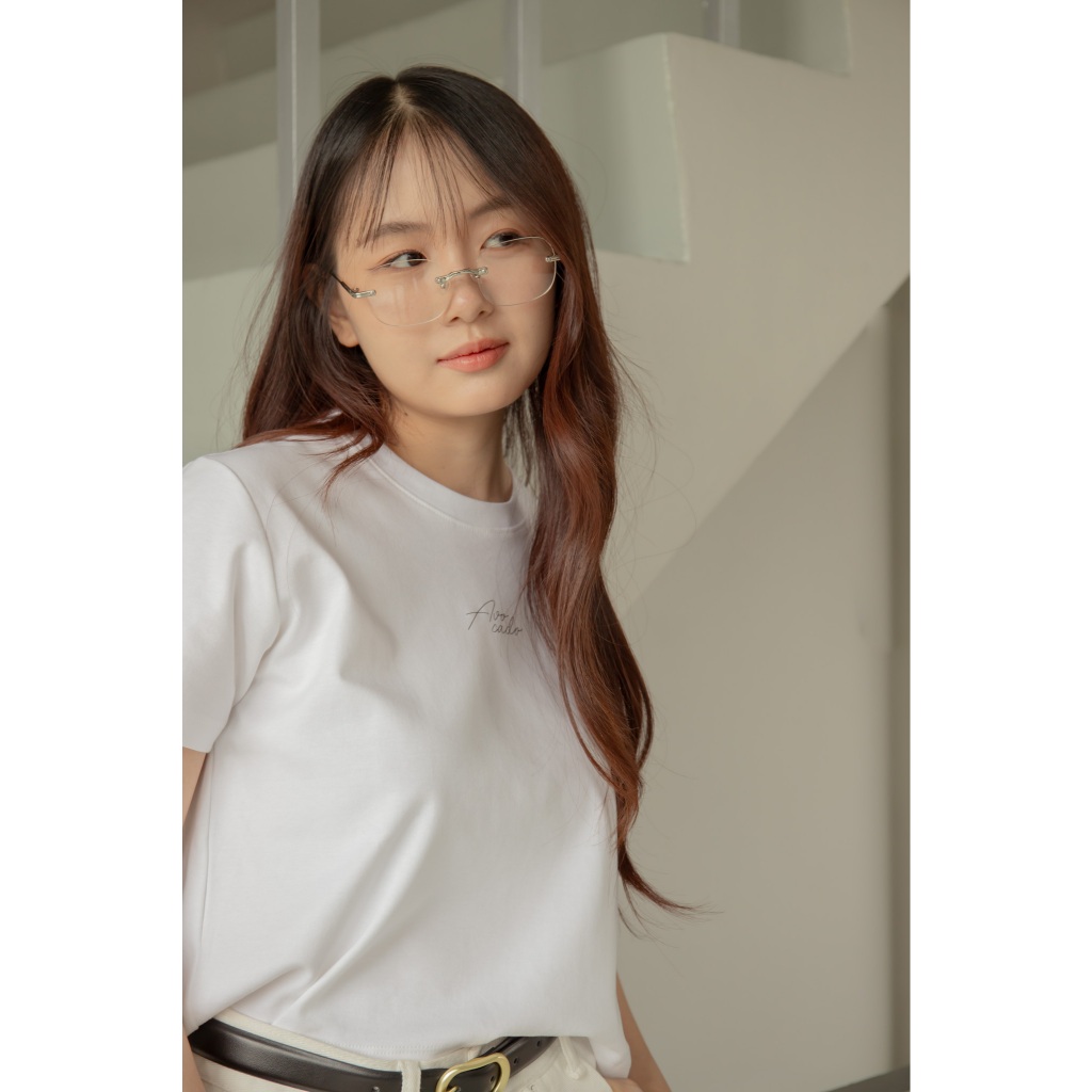 avo เสื้อยืดครอปลายสกรีน simple daily tee ราคา ถูกที่สุด ดีลบีเคเค แกลเลอรีภาพที่ 3