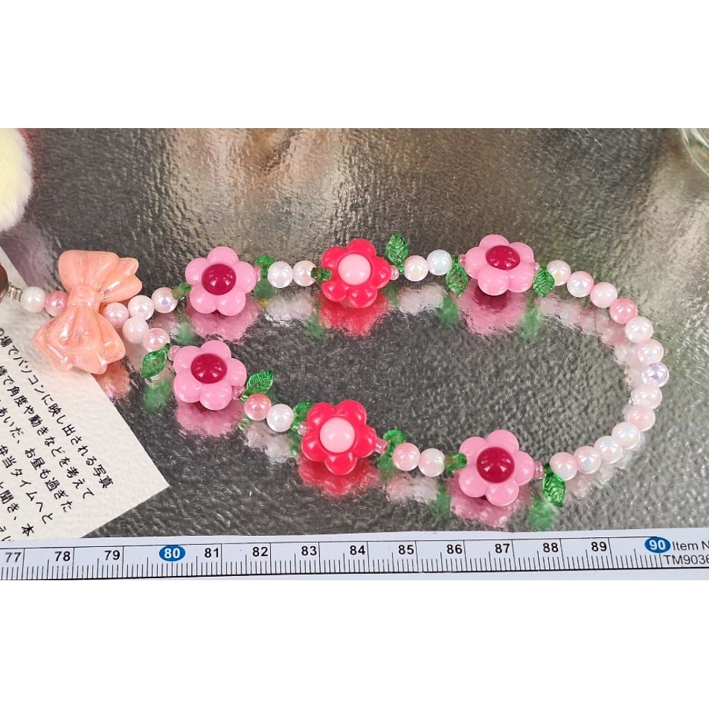 สายคล้องโทรศัพท์มือถือลายดอกไม้สีหวานสวยไม่เหมือนใคร...ของขวัญพิเศษ