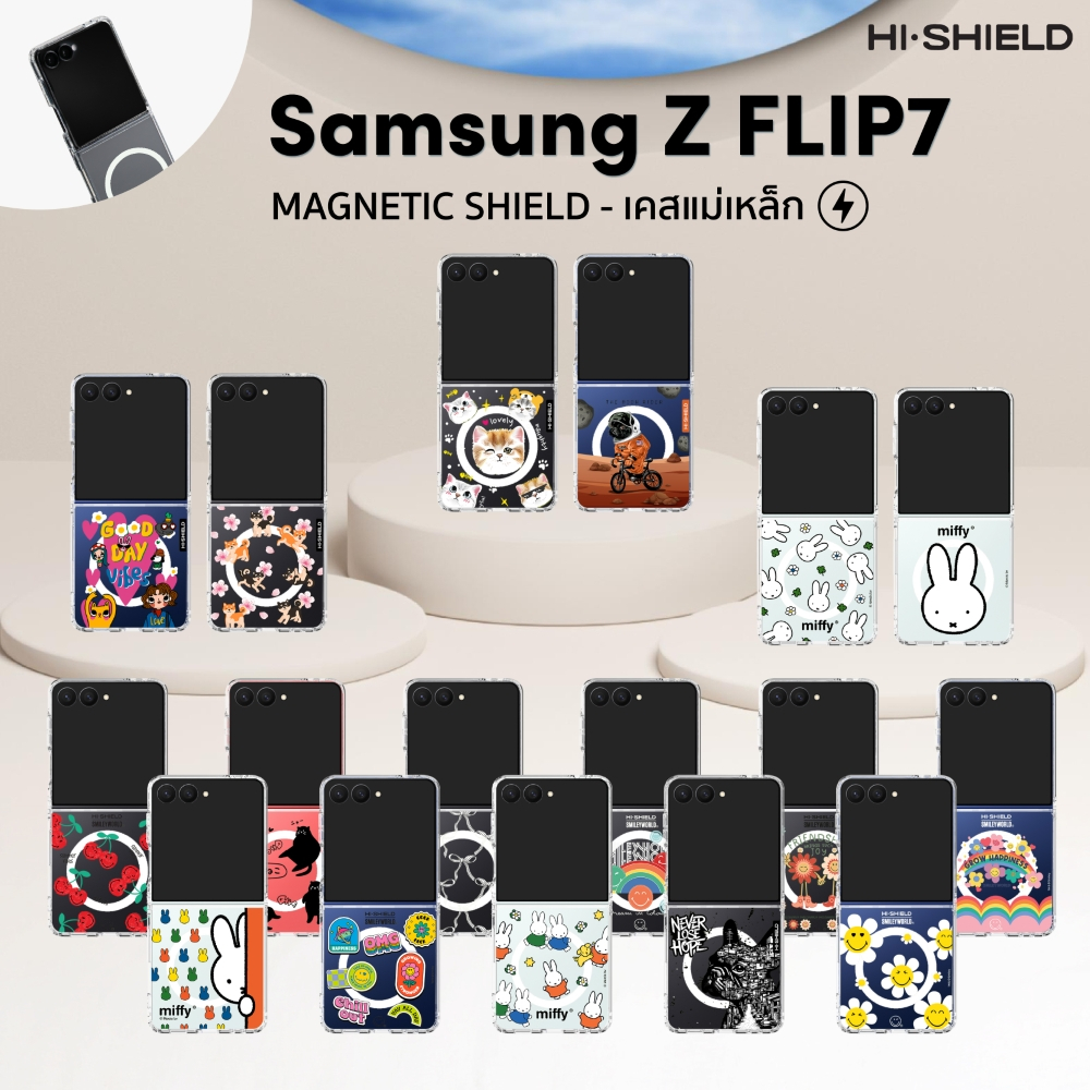 [for ZFLIP7] HI-SHIELD Magnetic เคสมือถือแม่เหล็กใสกันกระแทก 1.5 เมตร เคส ZFLIP7