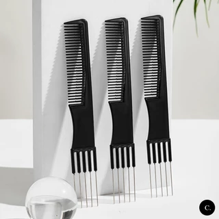 HB28 หวีแบ่งผม ปลายสแตนเลส หวีจัดแต่งทรงผม หวีช่างทำผม หวีเกล้าผม FINE TOOTH TAIL COMB