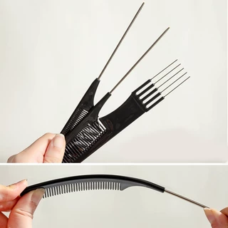 HB28 หวีแบ่งผม ปลายสแตนเลส หวีจัดแต่งทรงผม หวีช่างทำผม หวีเกล้าผม FINE TOOTH TAIL COMB