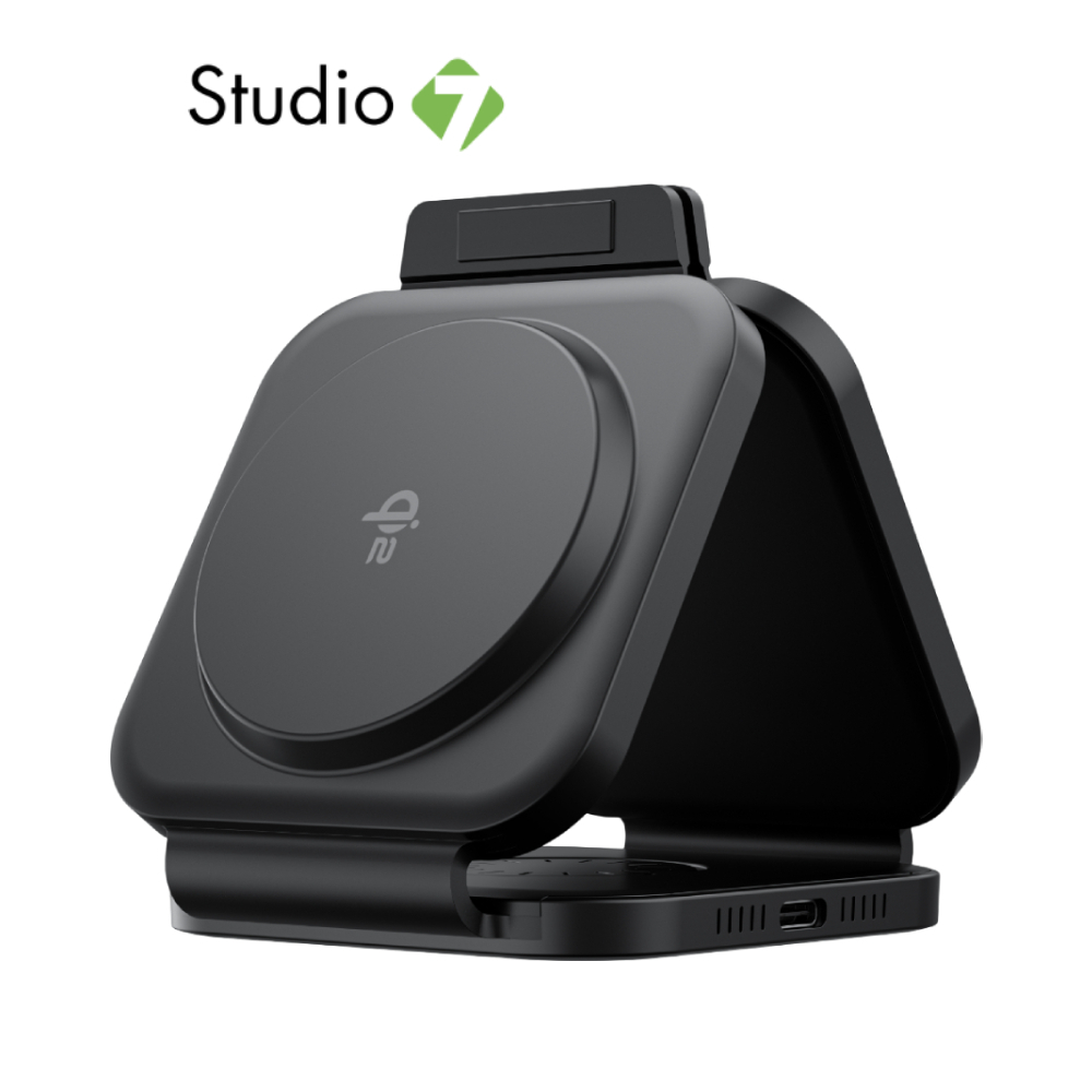 ที่ชาร์จไร้สาย AMAZINGthing 3-in-1 Qi2 Wireless Charger Foldable Magnetic Pad 15W Thunder Trifold Bl