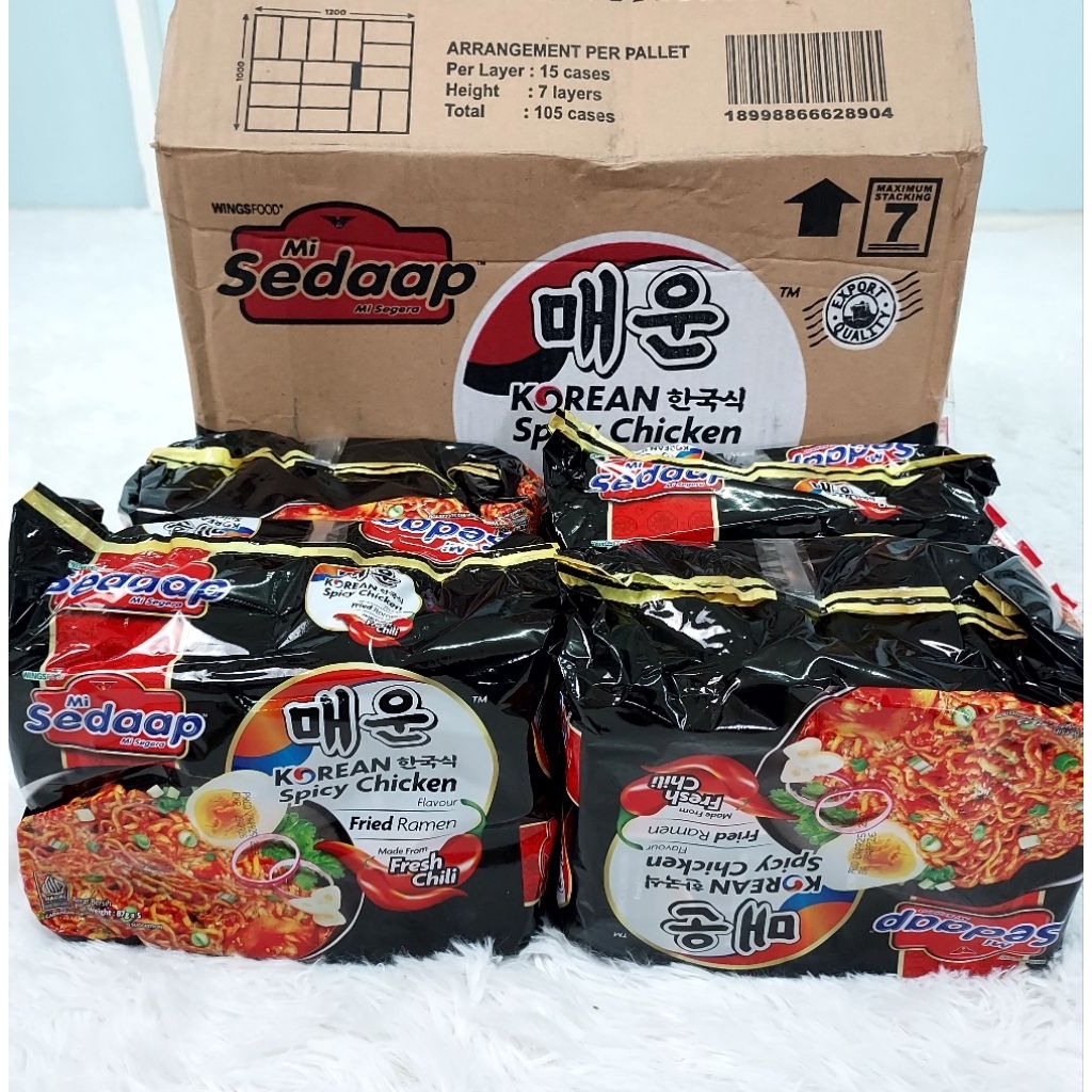 มาม่ซือดะ Mi Sedaap (หมี่สือดับ)มาม่าเผ็ดมาเลย์ รสไก่เกาหลี(ซือดะดำ)ขายยกลัง