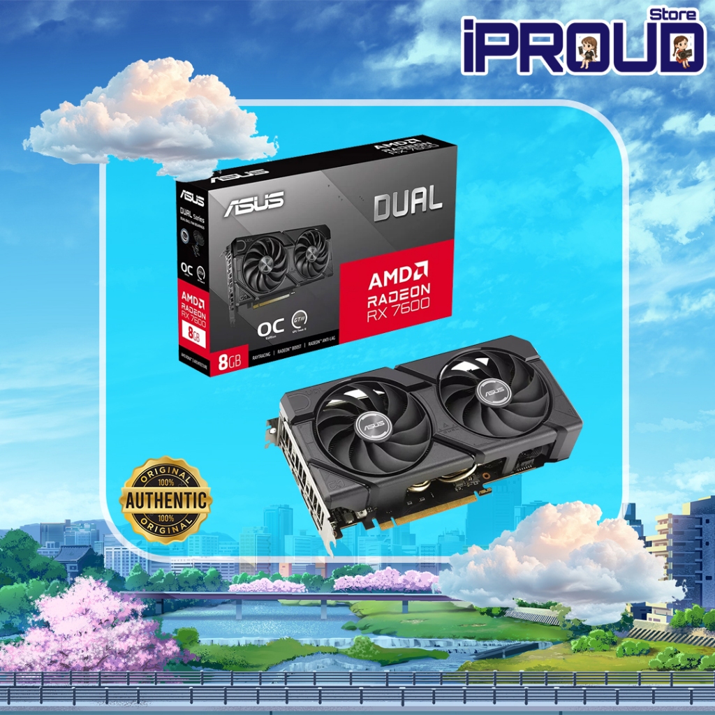 VGA (การ์ดแสดงผล) ASUS DUAL RADEON RX 7600 EVO OC EDITION 8GB GDDR6