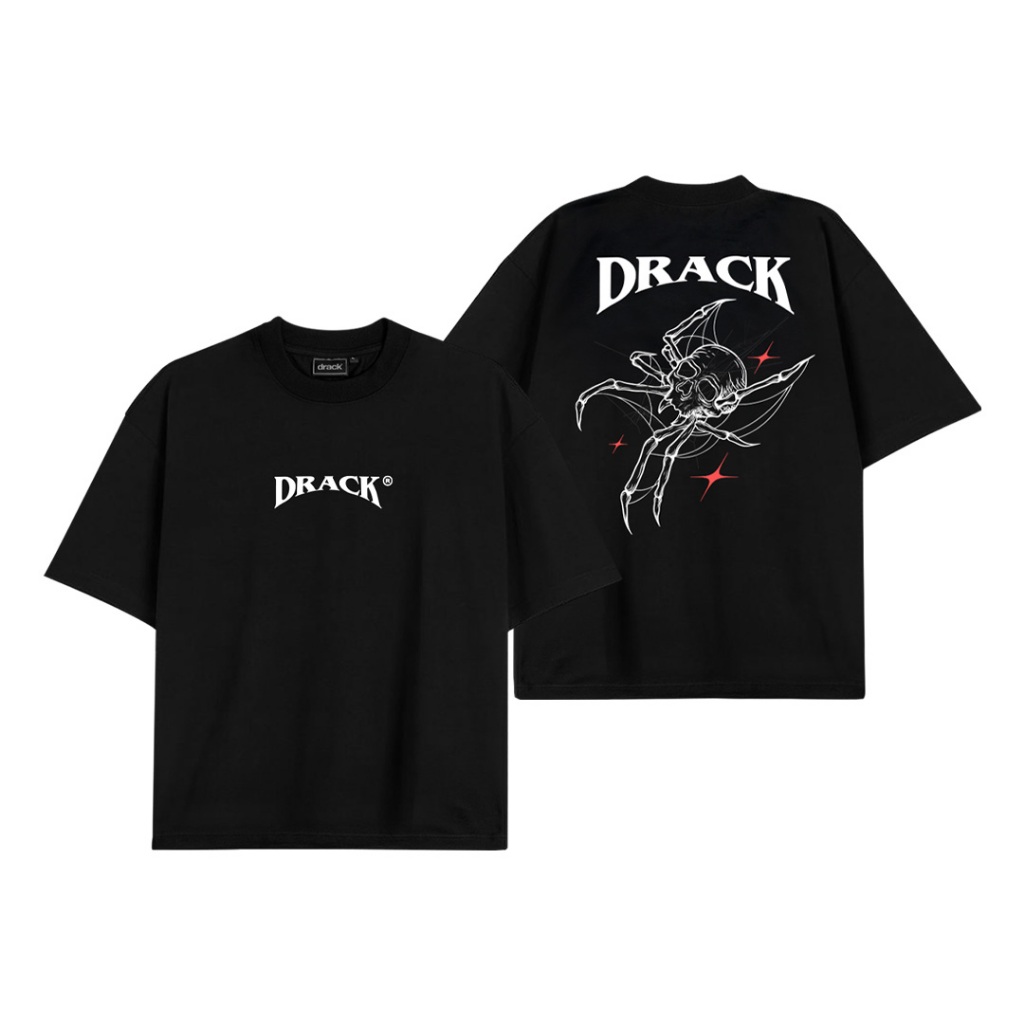 DRACK - SPIDERX สีดำ เสื้อยืดคอกลม